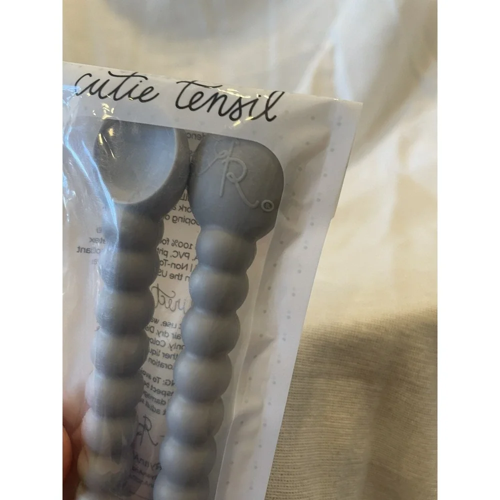 Ryan‎ & Rose Cutie Tensil Utensils and Teethers Steel And Slate, 2 Sets